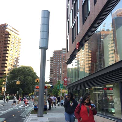 Street scene with Link5G Pole outside Trader Joe's, Lower East Side, Manhattan